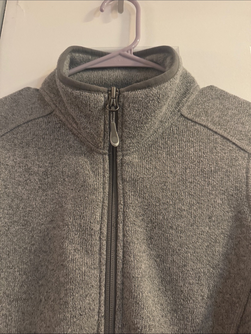 L.L. Bean Light Gray Full-Zip Fleece Jacket - Picture 5 of 9